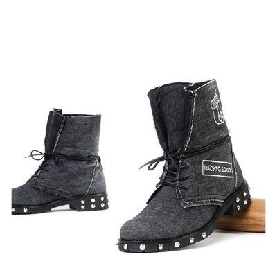 Jeanstaschen aus schwarzem Denim - Schuhe 1