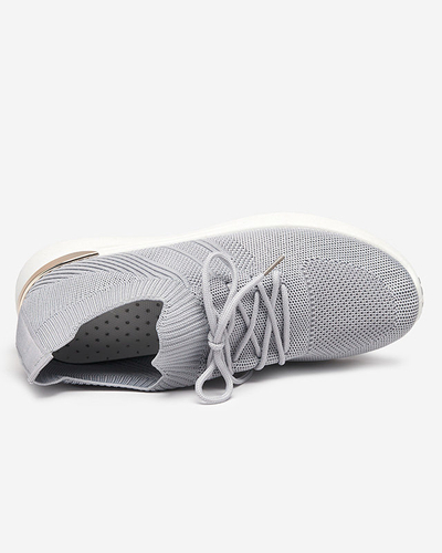 OUTLET Grau gewebte Sportschuhe für Damen Ferroni - Schuhe