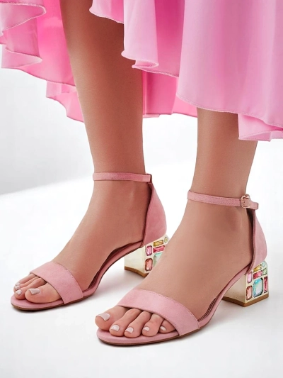 Royalfashion Damen Sandalen mit dekorativem Absatz Ballou