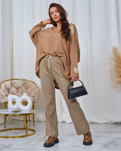 Royalfashion Damen Cordstoffhose in der Farbe Khaki