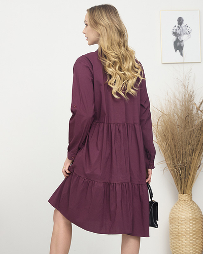 Kastanienbraunes Damenkleid PLUS SIZE- Kleidung