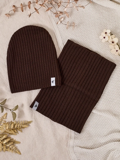 Royalfashion Winter-Set universell - Beaniemütze mit Nackenwärmer