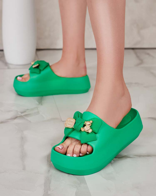 Royalfashion Жіночі гумові шльопанці з декоративним бантом Afeen