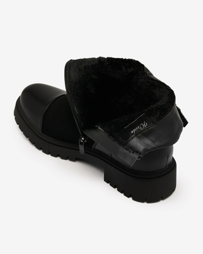 Royalfashion Damenstiefel mit flachem Absatz in Schwarz Ucilofi