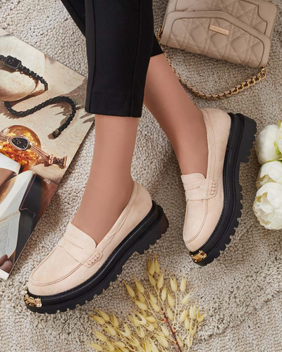 Mokassin Giulia Beige aus Öko-Leder