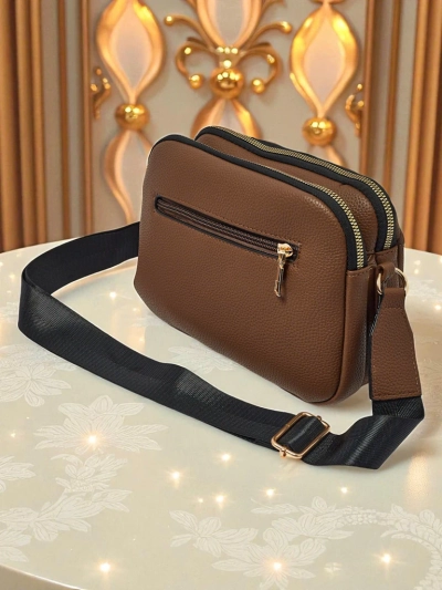 Kleine gesteppte Handtasche aus weichem Öko-Leder Copper Veil