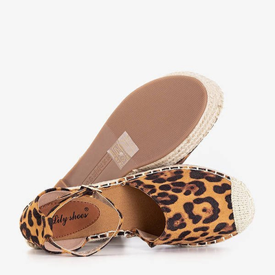 OUTLET Espadrilles auf Plateau mit Leo-Print Qitina - Schuhe