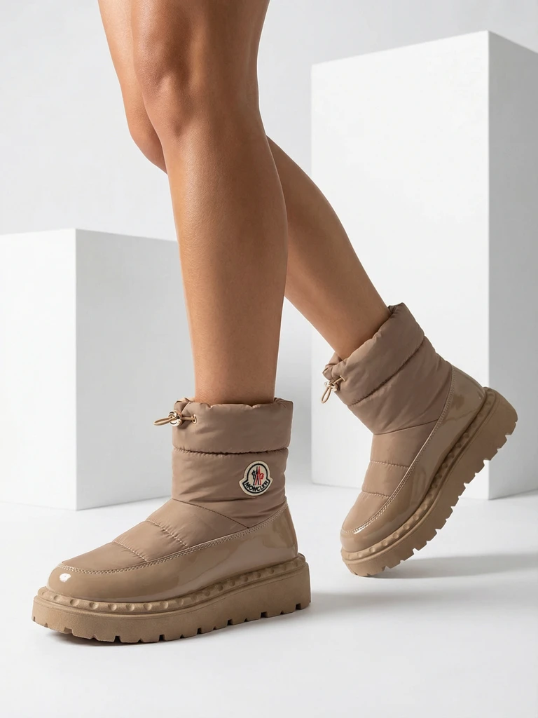 Royalfashion Damen Schlupf-Schneestiefel in brauner Farbe Ireda