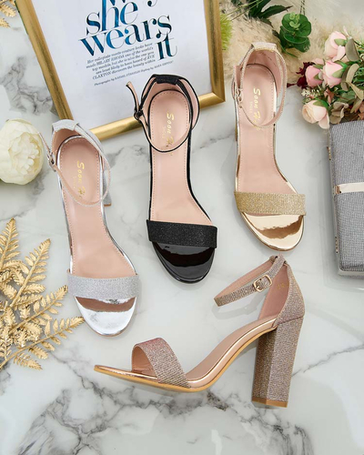 Royalfashion Жіночі босоніжки на шпильці з парчі Etotta