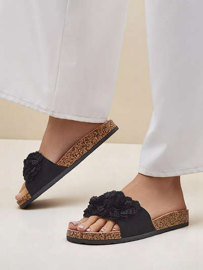 Royalfashion Damenslides mit floralen Akzenten Occes