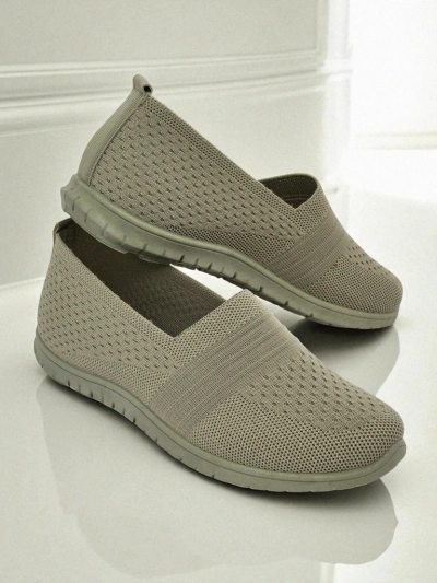 Damen Mokassins Gaia Verde – bequeme grüne Stoffschuhe mit flachem Absatz