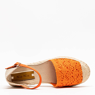 Orange Espadrilles-Sandalen mit durchbrochenem Obermaterial Asia - Footwear