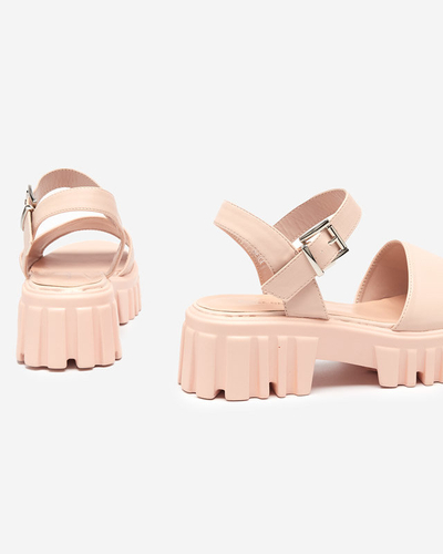 OUTLET Damensandalen in Beige und Rosa mit dickerer Sohle Nerile - Schuhe
