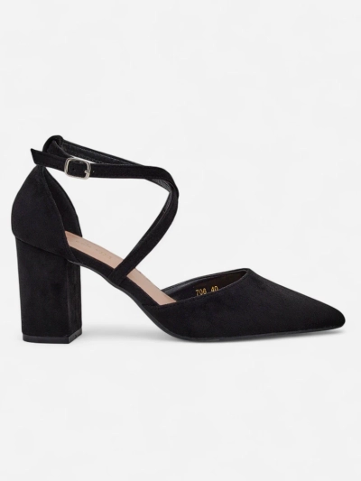 Royalfashion Damen‑Pumps aus Öko‑Kunstwildleder mit Kanastru‑Riemen