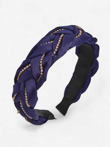 Royalfashion Haarband mit Zopfmuster, verziert mit Zirkonia