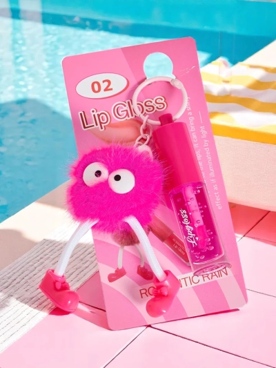 Lipgloss für Kinder mit einem flauschigen Monster Fuchsia