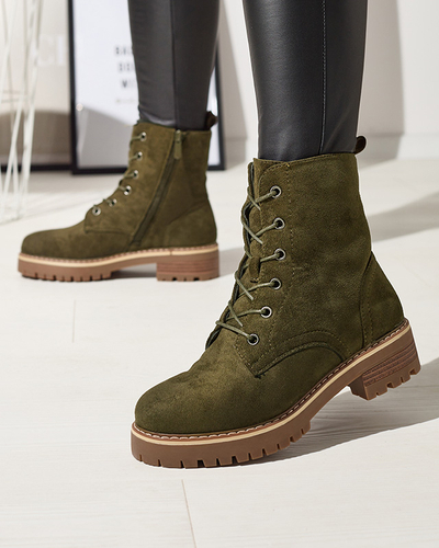 Grüne Damen-Trapper-Stiefel Priviea - Schuhe