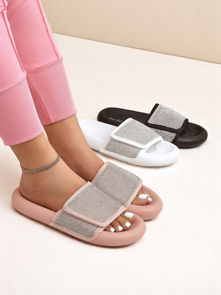 Royalfashion Damen Pantoletten mit flacher Sohle Sparkle Step