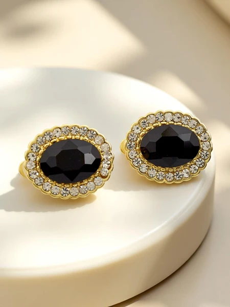 Royalfashion Damen-Clip-Ohrringe mit Kristall und Zirkonia