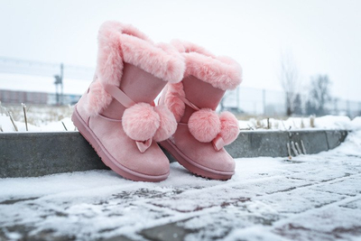 Pink Bobo Schneeschuhe mit Pompons - Schuhe