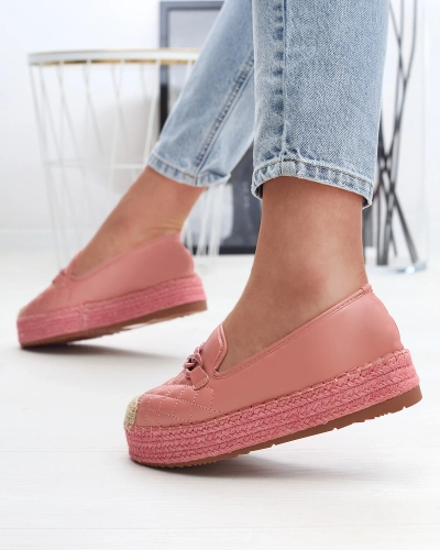 Damen verschönerte Plateau-Espadrilles in rosa Keliga - Schuhe