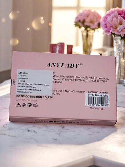 ANYLADY Palette mit 15 Lidschatten mit Glitter und Matt Ruby Glamour
