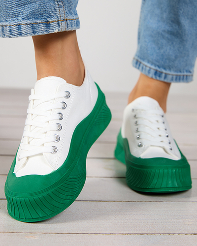 Weiß-grüner Damen Sneaker, Typ Nerikas - Schuhe