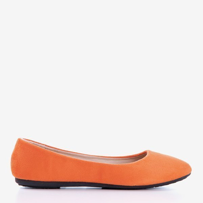 OUTLET Orangefarbene Marius Damenballerinas aus Öko-Wildleder - Schuhe