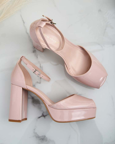 Royalfashion Damen Lefeyoa lackierte Pfostensandalen