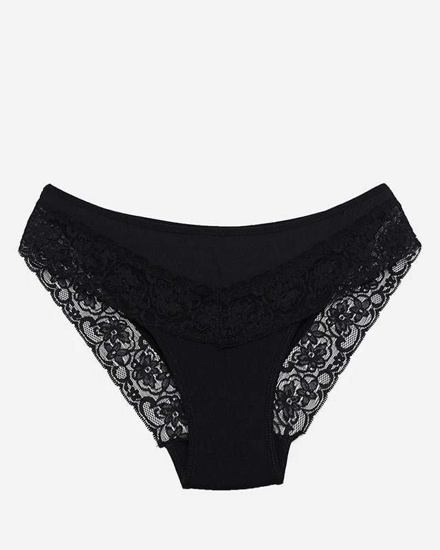Schwarz Damen-Slips Slips mit Spitze – Unterwäsche