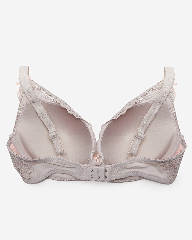 Rosa-grauer Damen-Spitzen-BH - Underwear