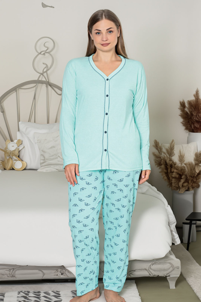 Royalfashion Baumwoll-Damen 2-teiliges Pyjama PLUS GRÖSSE