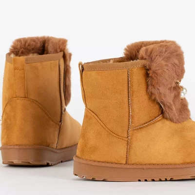 OUTLET Camel-Schneestiefel für Damen mit dekorativem Cioni-Schuh-Obermaterial