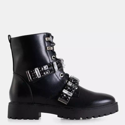 OUTLET Schwarze Damentaschen mit Steinen Ksymena - Schuhe
