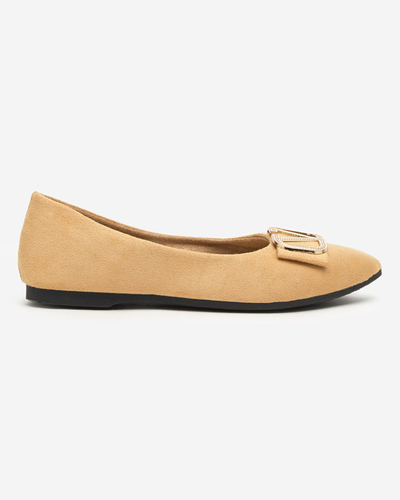 OUTLET Beige Ballerinas für Damen mit Verzierung an der Spitze Cavo - Schuhe