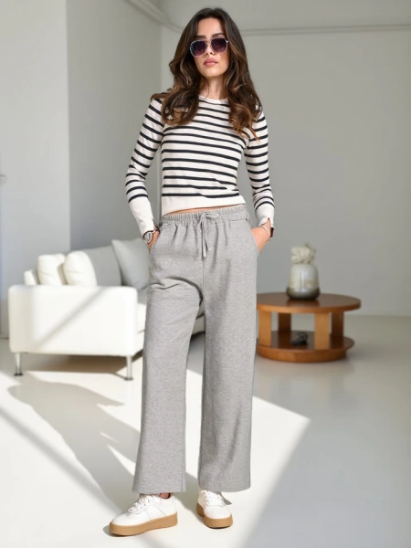 Royalfashion Damen Weite Gewebte Sweatpants
