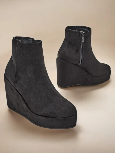 Royalfashion Damen Keilabsatz Stiefeletten Sieffa