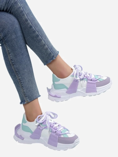 Royalfashion Damen Sport Sneakers mit Gummieinsätzen Bubble
