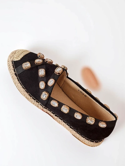 Schwarze Damen-Espadrilles mit Wamba-Kristallen - Schuhe