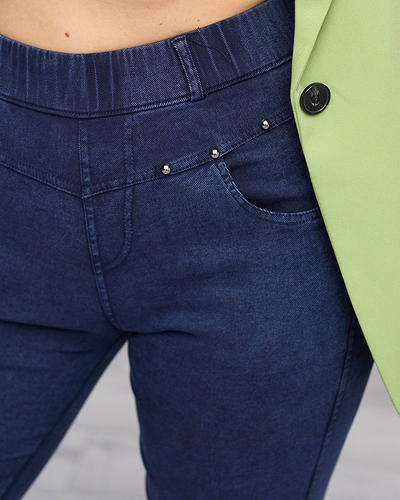 Marineblaue Treggings für Damen mit Strass - Kleidung