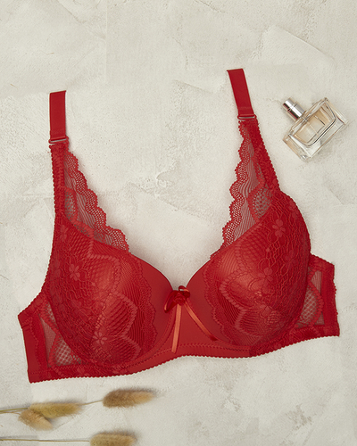Roter Damen-BH mit Spitze- Lingerie