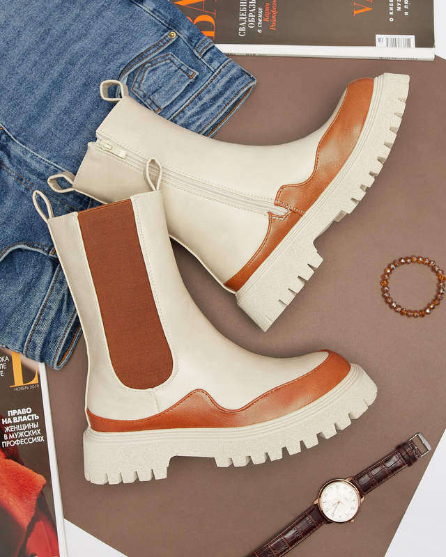 Beige-camel Damenstiefel Dorila - Footwear