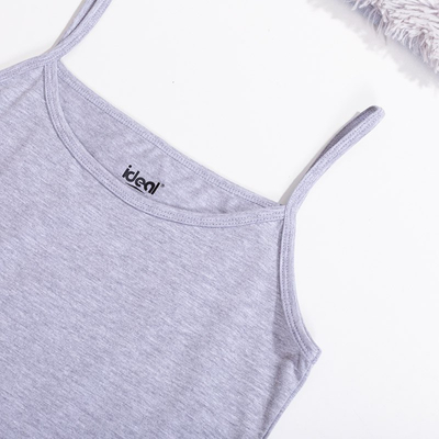 Graues Damenoberteil mit dünnen Trägern PLUS GRÖSSE - Kleidung