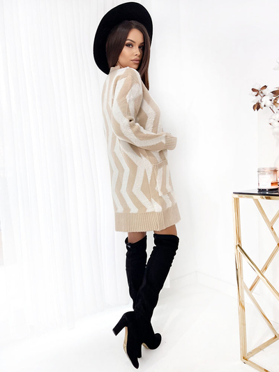 Светр на ґудзиках Royalfashion Koalt довгий картатий