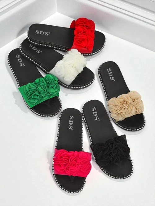 Royalfashion Жіночі тапочки на плоскій підошві Flora Verde