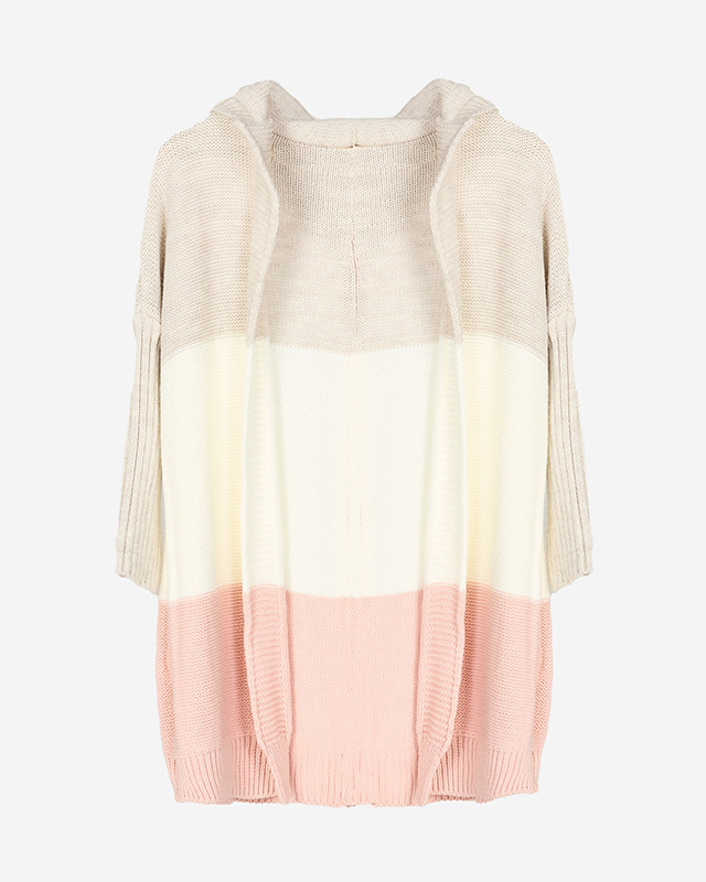 Langer Cape-Pullover für Damen in den Farben Beige, Creme und Rosa - Kleidung