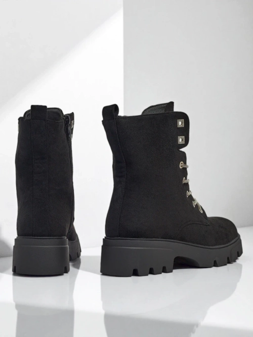 Еко замшеві шнуровані жіночі ботільйони Tessaro