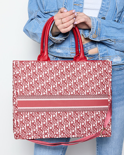 Roter Damen-Shopper mit Aufdruck - Accessoires