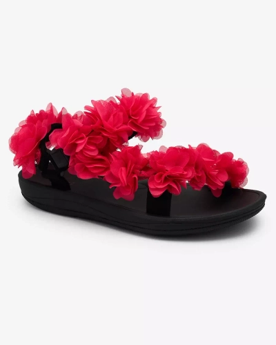 Royalfashion Fuchsia Damensandalen mit Blumen Alferroy