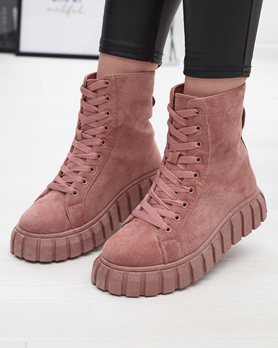 Rosa Damenstiefel aus Öko-Wildleder Alolu- Footwear